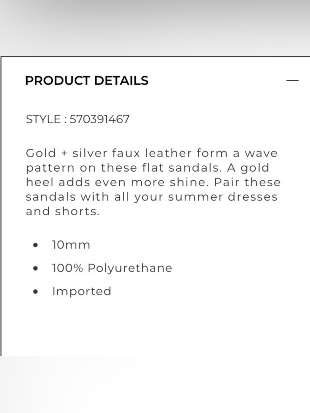 WORN ONCE! White House Black Market Mixed Metal Flat Sandal - Picture 9 of 9